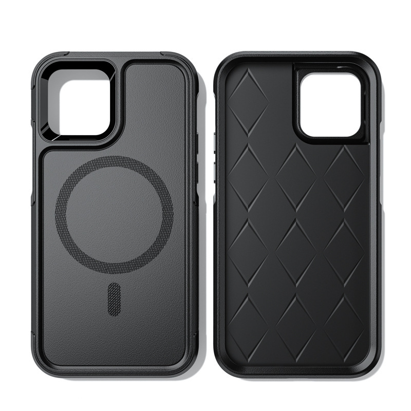 Shockproof Rugged Phone Case with Magesafe Magnetic Adsorption